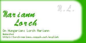 mariann lorch business card